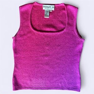 Joseph A Fuchsia vintage metallic Silk Knit Top